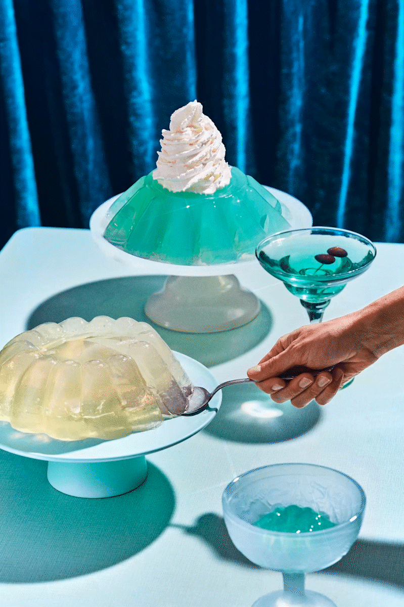 GIF gateau de Jelly Green vert d'eau mint